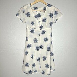Vintage My Boyfriend’s Studio Floral Mini Dress Pearl Tie Back Cottagecore Sz XS